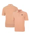 Cutter & Buck Men's Orange Auburn Tigers Big Tall Team Logo Virtue Eco Pique Stripe Polo In Orange