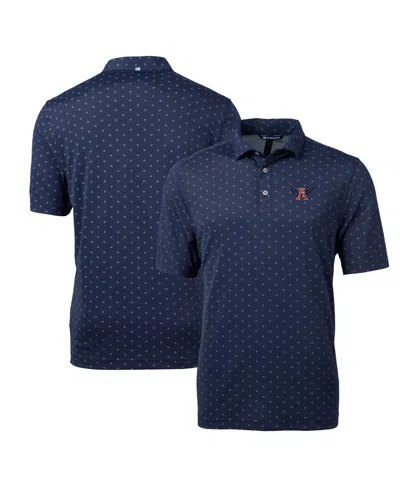 Cutter & Buck Men's Auburn Tigers Virtue Eco Pique Tile Polo In Navy