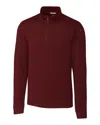 Cutter & Buck Coastal Ribbed Half Zip Pullover In Red