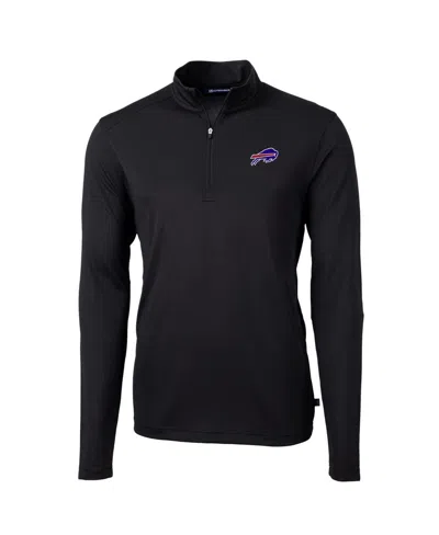 Cutter & Buck Men's Black Buffalo Bills Virtue Eco Pique Quarter-zip Pullover Jacket