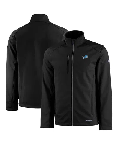 Cutter & Buck Men's Black Detroit Lions Evoke Eco Softshell Full-zip Jacket