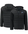 Cutter & Buck Men's Black Detroit Lions Evoke Primaloft Hybrid Softshell Full-zip Hooded Jacket In Black