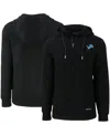 Cutter & Buck Men's Black Detroit Lions Primary Mark Roam Half-zip Pullover Hoodie In Black