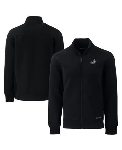 Cutter & Buck Men's Black Los Angeles Dodgers Big & Tall Roam Eco Full-zip Jacket
