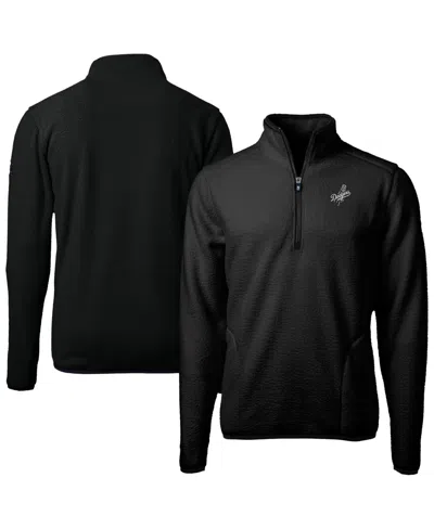 Cutter & Buck Men's Black Los Angeles Dodgers Cascade Eco Fleece Quarter-zip Jacket