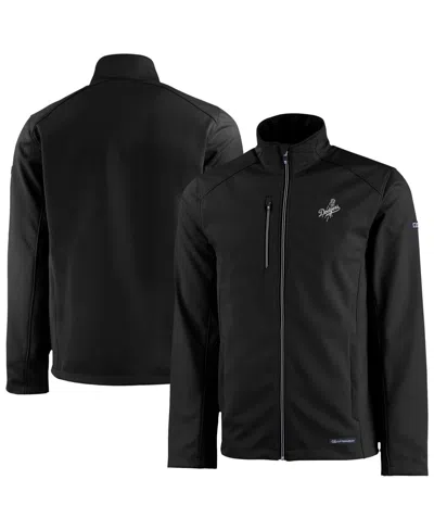Cutter & Buck Men's Black Los Angeles Dodgers Evoke Eco Softshell Full-zip Jacket