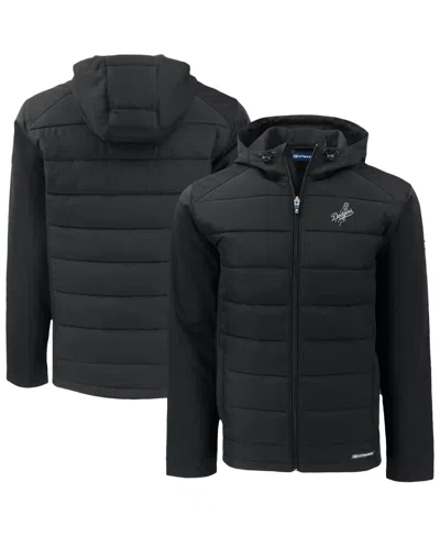 Cutter & Buck Men's Black Los Angeles Dodgers Evoke Hybrid Eco Softshell Full-zip Hooded Jacket