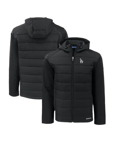 Cutter & Buck Men's Black Los Angeles Dodgers Evoke Hybrid Eco Softshell Full-zip Hoodie