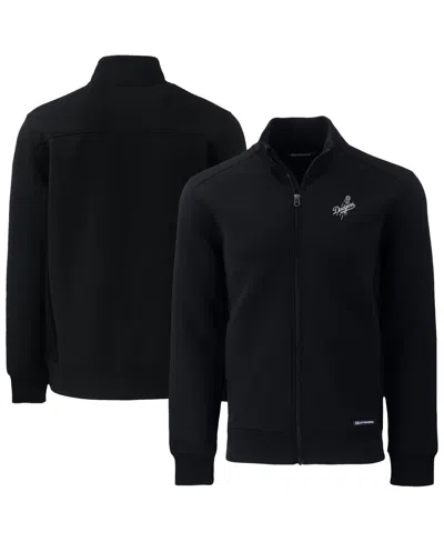 Cutter & Buck Men's Black Los Angeles Dodgers Roam Eco Tri-blend Full-zip Jacket