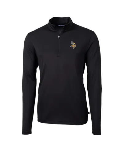 Cutter & Buck Men's Black Minnesota Vikings Virtue Eco Pique Quarter-zip Pullover Jacket