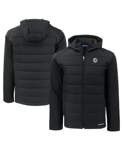 Cutter & Buck Men's Black New York Yankees Big & Tall Evoke Hybrid Eco Softshell Full-zip Hooded Primaloft Jacket