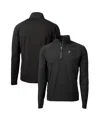 Cutter & Buck Men's Black Ohio State Buckeyes Adapt Knit Stretch Quarter-zip Pullover Top In Black