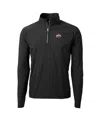 Cutter & Buck Men's Black Ohio State Buckeyes Adapt Knit Hybrid Quarter-zip Pullover Top In Black