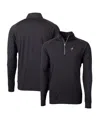 Cutter & Buck Men's Black Ohio State Buckeyes Adapt Knit Stretch Quarter-zip Pullover Top In Black
