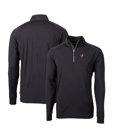 Cutter & Buck Men's Black Ohio State Buckeyes Adapt Knit Stretch Quarter-zip Pullover Top