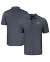 Cutter & Buck Men's Black Oregon Ducks Pike Eco Pebble Print Stretch Polo In Black,white