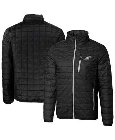 Cutter & Buck Men's Black Philadelphia Eagles Rainier Primaloft Eco Insulated Full-zip Puffer Jacket