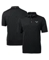 Cutter & Buck Men's Black Philadelphia Eagles Virtue Eco Pique Tile Print Polo In Black