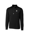 Cutter & Buck Men's Black Pittsburgh Steelers Big Tall Traverse Half-zip Pullover Jacket In Black