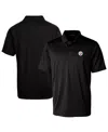 Cutter & Buck Men's Black Pittsburgh Steelers Prospect Textured Stretch Polo Shirt In Black