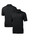 Cutter & Buck Men's Black San Francisco 49ers Throwback Logo Virtue Eco Pique Tile Polo In Black
