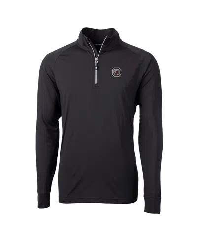 Cutter & Buck Men's Black South Carolina Gamecocks Adapt Knit Quarter-zip Pullover Jacket