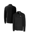 Cutter & Buck Men's Black South Carolina Gamecocks Advantage Tri-blend Pique Long Sleeve Drytec Polo In Black