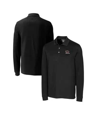 Cutter & Buck Men's Black South Carolina Gamecocks Advantage Tri-blend Pique Long Sleeve Drytec Polo