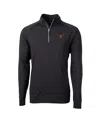 Cutter & Buck Men's Black Texas Longhorns Adapt Knit Quarter-zip Pullover Jacket In Black