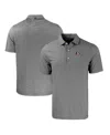 Cutter & Buck Men's Black/white Florida State Seminoles Forge Eco Double Stripe Stretch Polo In Black,white