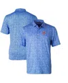 Cutter & Buck Men's Blue Denver Broncos Throwback Logo Pike Constellation Stretch Polo In Blue
