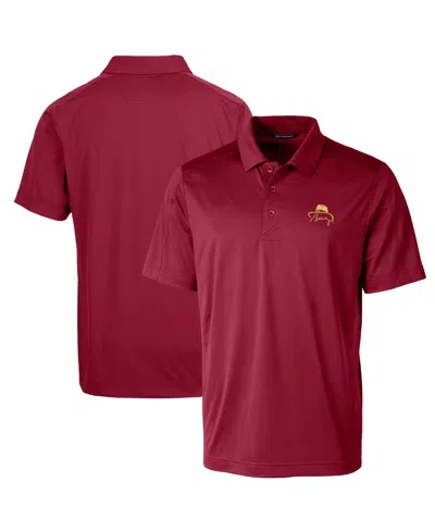 Cutter & Buck Men's Bobby Bowden Florida State Seminoles Prospect Textured Stretch Drytec Polo In Burgundy