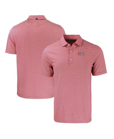 Cutter & Buck Men's Cardinal Louisiana Ragin' Cajuns Forge Eco Double Stripe Stretch Polo In Cardinal,red