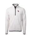 Cutter & Buck Cascade Eco Fleece Mens Quarter Zip Jacket In White