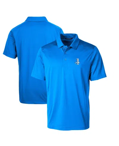 Cutter & Buck Men's Detroit Lions Throwback Logo Prospect Textured Stretch Polo In Blue