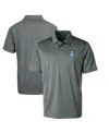 Cutter & Buck Men's Detroit Lions Throwback Logo Prospect Textured Stretch Polo In Steel