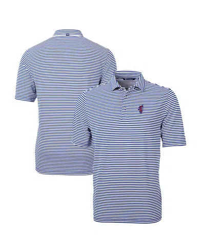 Cutter & Buck Men's Florida Gators Swinging Gator Virtue Eco Pique Stripe Polo In Royal