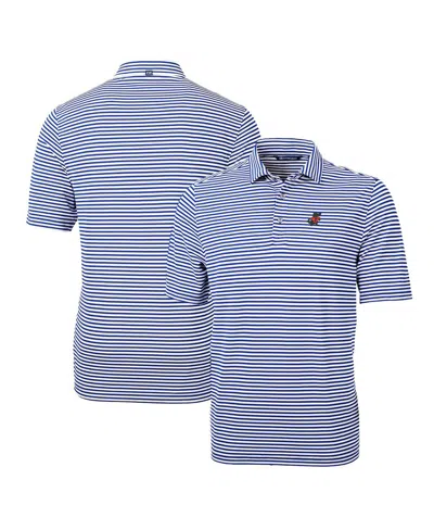 Cutter & Buck Men's Florida Gators Throwback Logo Virtue Eco Pique Stripe Polo In Royal