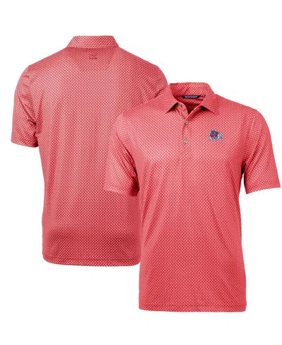 Cutter & Buck Men's Fresno State Bulldogs Pike Banner Print Polo In Cardinal