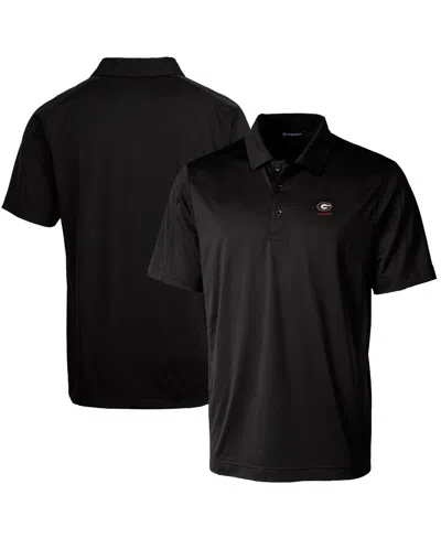 Cutter & Buck Men's Georgia Bulldogs Alumni Logo Prospect Textured Stretch Polo In Black