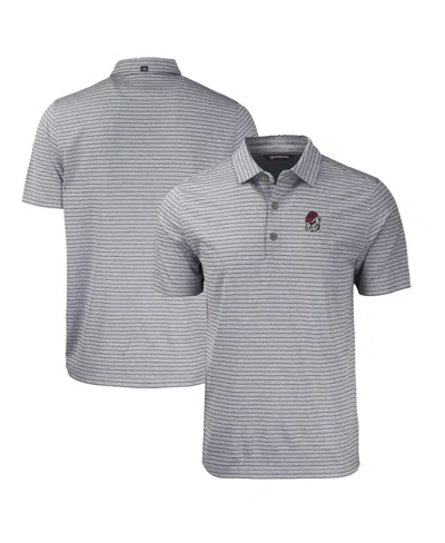 Cutter & Buck Men's Georgia Bulldogs Forge Eco Heathered Stripe Stretch Polo In Heather Black