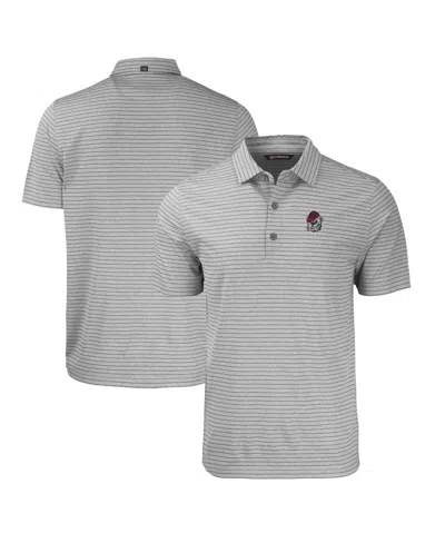 Cutter & Buck Men's Georgia Bulldogs Forge Eco Heathered Stripe Stretch Polo In Heather Gray