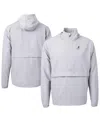 Cutter & Buck Men's Gray Alabama Crimson Tide Alumni Logo Charter Eco Knit Anorak Half-zip Jacket In Gray