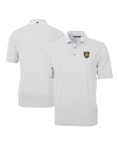 Cutter & Buck Men's Gray Army Black Knights Virtue Eco Pique Stripe Drytec Polo