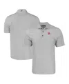 Cutter & Buck Men's Gray Houston Cougars Pike Eco Tonal Geo Print Stretch Polo In Gray