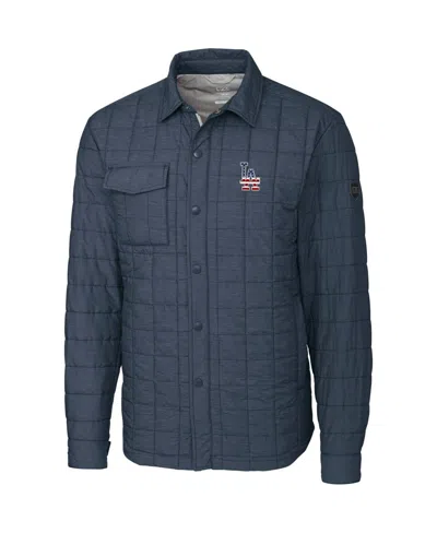 Cutter & Buck Men's Gray Los Angeles Dodgers Americana Rainier Full-snap Shirt Jacket