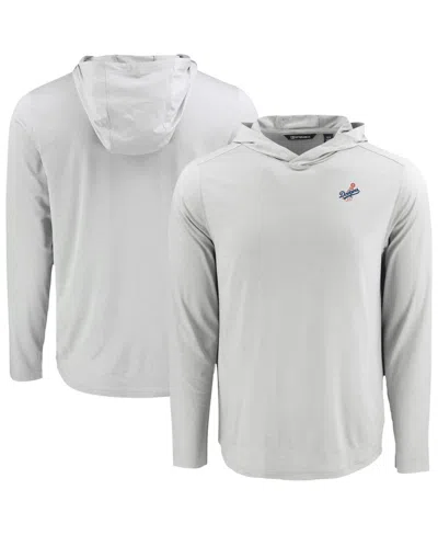 Cutter & Buck Men's Gray Los Angeles Dodgers Coastline Epic Comfort Eco Hoodie Long Sleeve T-shirt