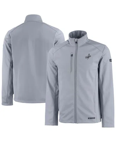 Cutter & Buck Men's Gray Los Angeles Dodgers Evoke Eco Softshell Full-zip Jacket In Blue
