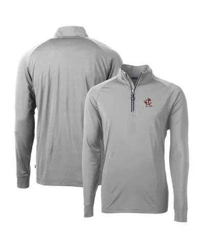 Cutter & Buck Men's Gray Louisville Cardinals Adapt Eco Knit Stretch Quarter-zip Pullover Top