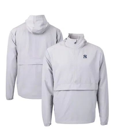 Cutter & Buck Men's Gray New York Yankees Charter Eco Half-zip Anorak Jacket
